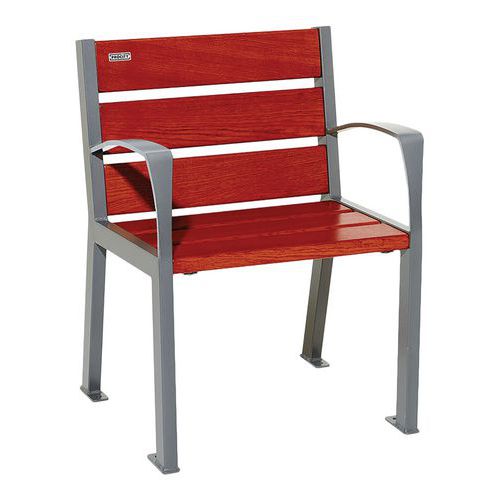 Fauteuil Silaos 6 lames structure acier - assise/dossier bois Procity