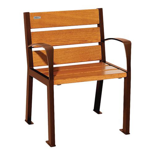 Fauteuil Silaos 6 lames structure acier - assise/dossier bois Procity