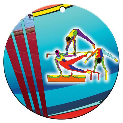 Médaille céramique - gymnastique masculine - 70mm Médaille céramique - gymnastique masculine - 70mm