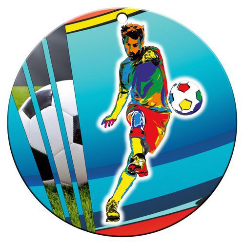 Médaille céramique - football masculin - 70mm Médaille céramique - football masculin - 70mm