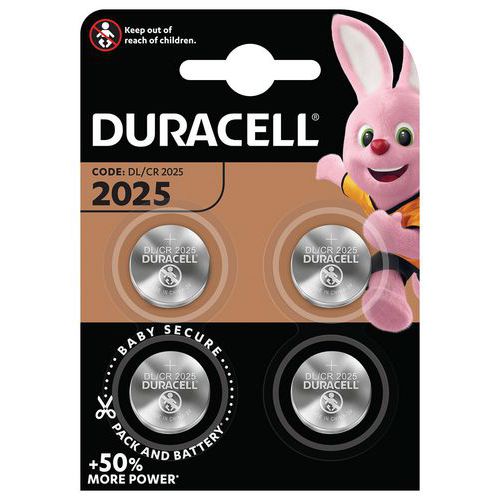 Pile bouton Lithium DL 2025 - Pack de 4 - Duracell