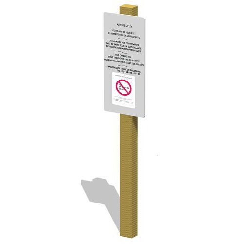 Panneaux d'information et interdiction de fumer poteau bois