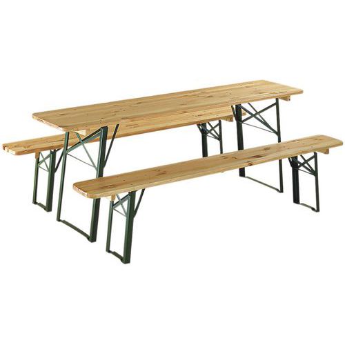 Pack Festival table + 2 bancs Leisure N Pleasure