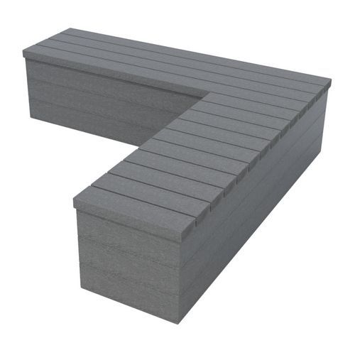 Banquette Eden 180x180 cm angle droit plastique recyclé Espace Urbain Banquette Eden 180x180 cm angle droit plastique recyclé Espace Urbain