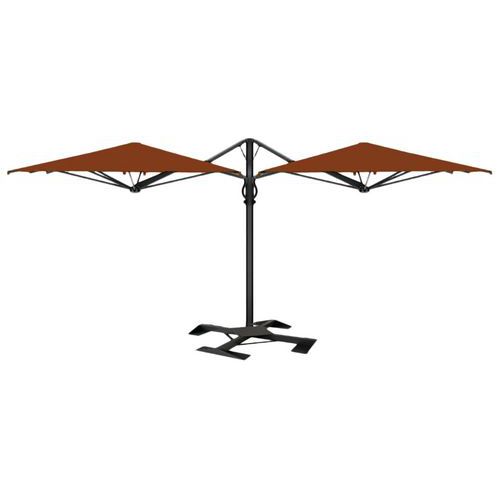 Parasol double Dual T Carbon 3,5 x 7 m sans volant Scolaro