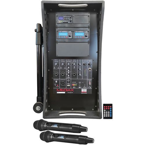 Enceinte amplifiée Mediax multifonction sans fil avec trolley - Tag