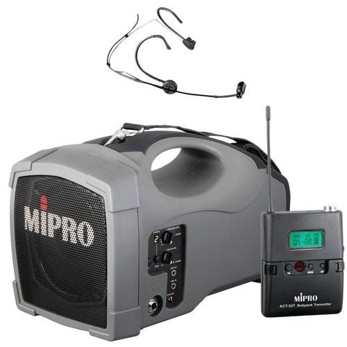 Pack sono portable MA101B récepteur UHF micro serre tête unidirectionnel MIPRO