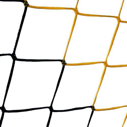 Paire de filets de buts foot à 11 - Européen noir/jaune PPM 4mm maille 120mm
