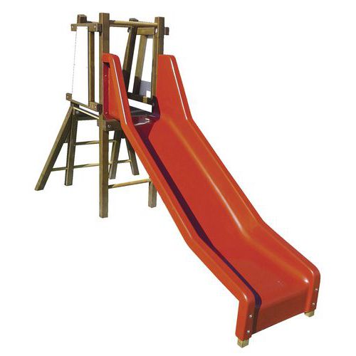 Toboggan hauteur de chute 0,90 m coloris rouge - Jambes de scellement Toboggan hauteur de chute 0,90 m coloris rouge - Jambes de scellement