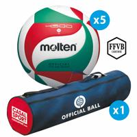 Lot 5 ballons de volley - Molten - V5M4500