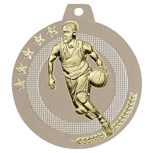 Médaille basket sable et or - highlight - 50mm.