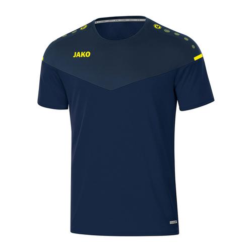 T-shirt de foot manches courtes enfant - Jako - Champ 2.0 Bleu marine/Jaune