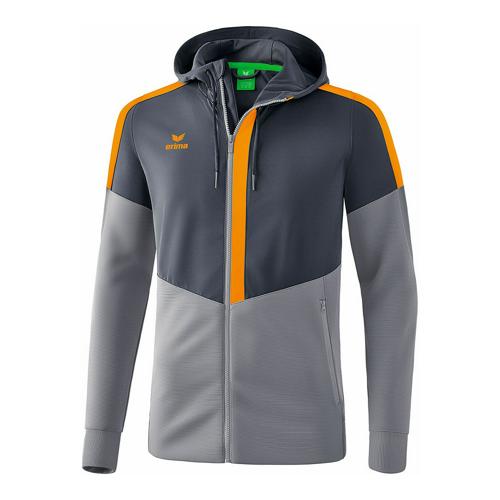 Veste d'entraînement à capuche - Erima - squad slate grey/monument grey/new orange