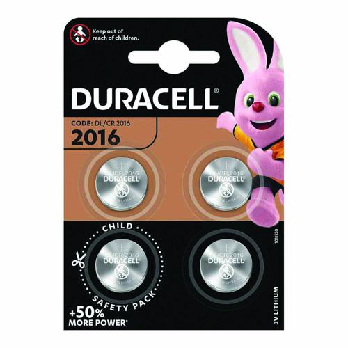 Pile bouton Lithium 2016 - Pack de 4 - Duracell