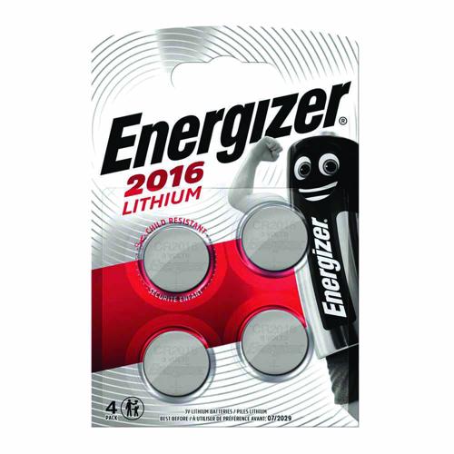 Pile bouton Lithium CR 2016 - Lot de 4 - Energizer