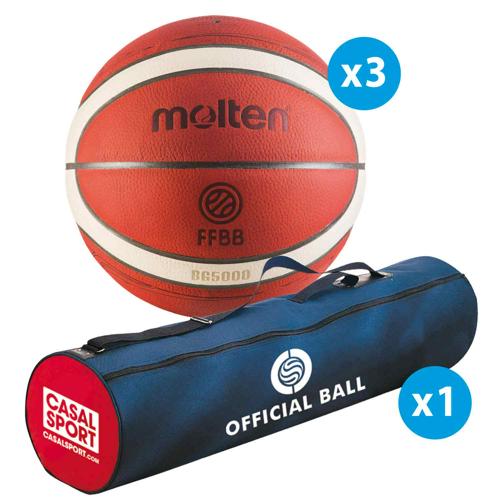 Lot 3 ballons basket - Molten - BG5000 FFBB FIBA