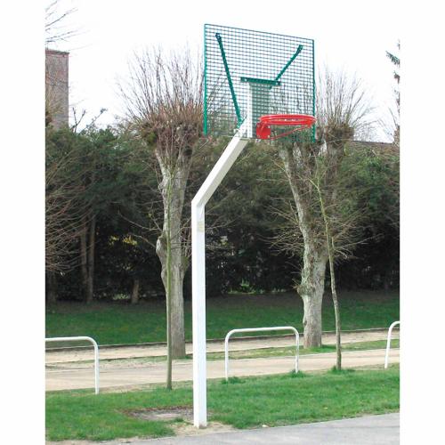 But de basket de rue galvanisé et plastifié - 2,60m - panneau caillebotis - scellement direct