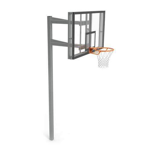 But de basket Toronto, hauteur réglable, panneau Methacrylate 180 x 105 cm, scellement avec platine - GES
