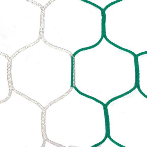 Paire de filets de buts foot à 11 - hexagonal vert blanc 4mm