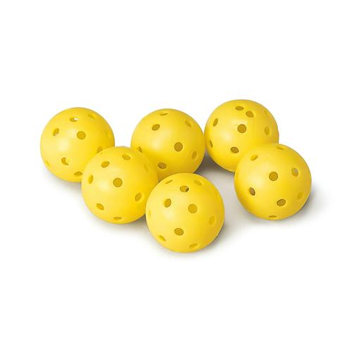Lot 6 Balles perforées jaune initiation golf