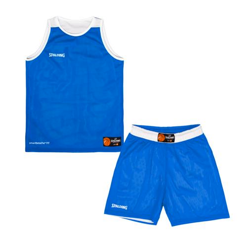 Kit maillot short basket réversible enfant - spalding - bleu blanc