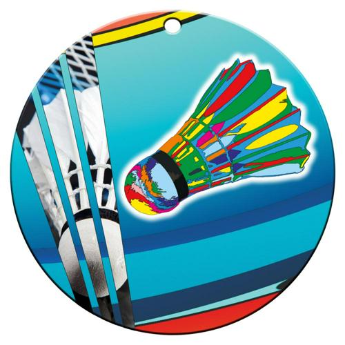 Médaille céramique - badminton - 70mm