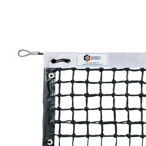 Filet de tennis - tressé 3,0 à retombée parfaite 6 mailles doubles avec bandes PVC et barres de cadrage