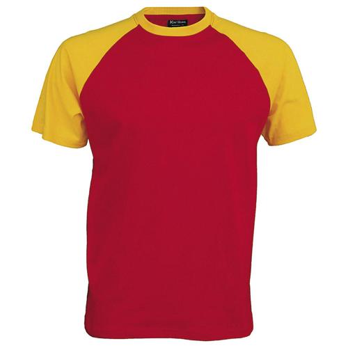 T-shirt bicolore Traditional rouge jaune