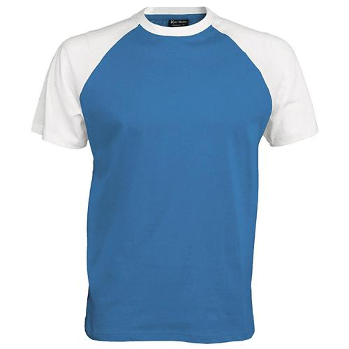 T-shirt bicolore Traditional bleu blanc