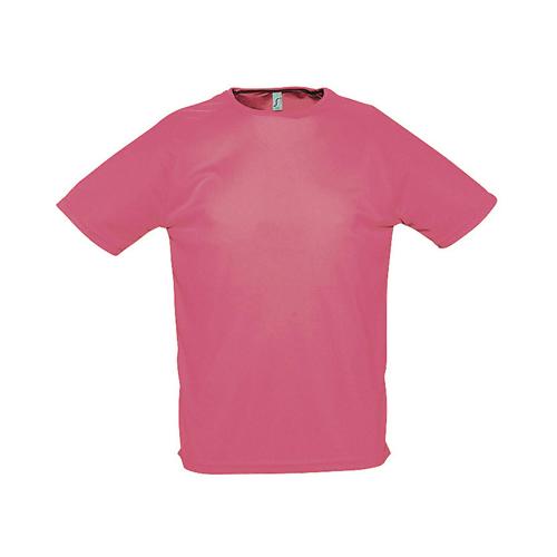 Tee-shirt personnalisable uni technic PES adulte rose fluo