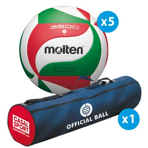 Lot 5 ballons de volley - Molten - V5M3500