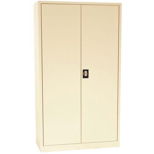 Armoire haute 4 tablettes à portes battantes beige Manutan largeur 120 cm