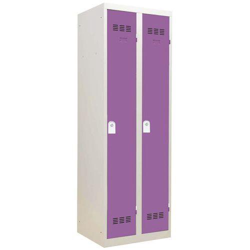 Vestiaire monobloc 2 colonnes Largeur 300 mm à clé - Violet