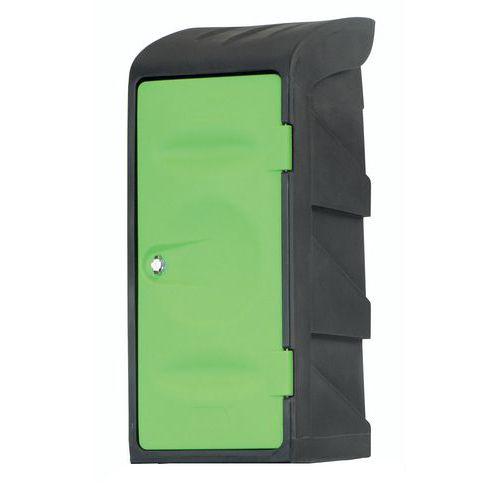 Demi-vestiaire plastique - Sur socle - Avec coiffe - 1 étagère simple - Porte verte