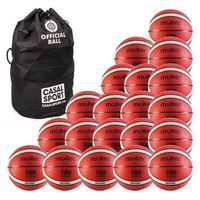 Lot de 20 ballons de basket Molten BG2000 FFBB + sac