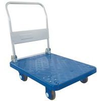 Chariot plastique dossier rabattable - Force 300 kg - Manutan