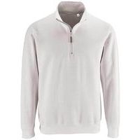 Sweat personnalisable col camionneur en coton BLANC