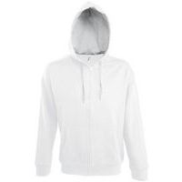 Veste féminine zippée à capuche Contrastée Tech blanc
