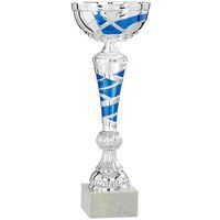 Coupe argent et bleu en relief