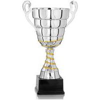 Coupe céramique argent avec coupelle imposante classique