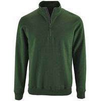 Sweat personnalisable col camionneur en coton VERT BOUTEILLE