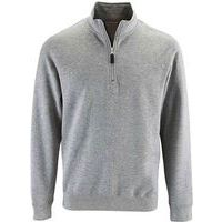 Sweat personnalisable col camionneur en coton GRIS CHINÉ
