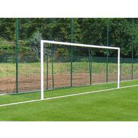 Paire de buts de foot à 8 - à sceller en aluminium Ø90 mm avec crochets