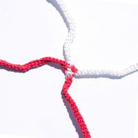 Paire de filets de buts foot à 11 - Européen rouge/blanc PPM 4mm maille 120mm