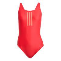 Maillot de bain 3 bandes dos en V - Rouge - adidas