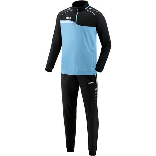 Ensemble survetement de foot polyester veste et pantalon enfant Jako Competition 2.0 Bleu clair Noir Casalsport