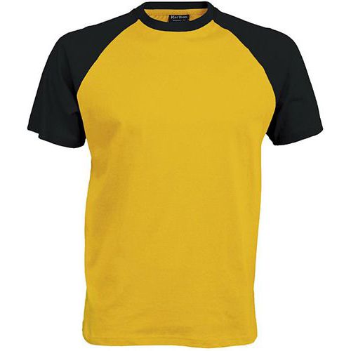 T-shirt bicolore Traditional jaune noir 