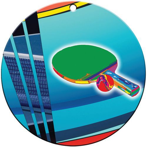 Médaille céramique - tennis de table - 70mm