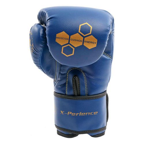 METAL BOXE Gants De Boxe Initiation 10 Oz - Bleu - Mousse Injectée - Fermeture Scratch
