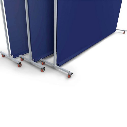 Lot De 4 Supports De Séparation Mobiles Avec Roulettes UKCOCO - Base épaisse Couleur Café, Pour écrans, Cloisons Amovibles Maison/bureau